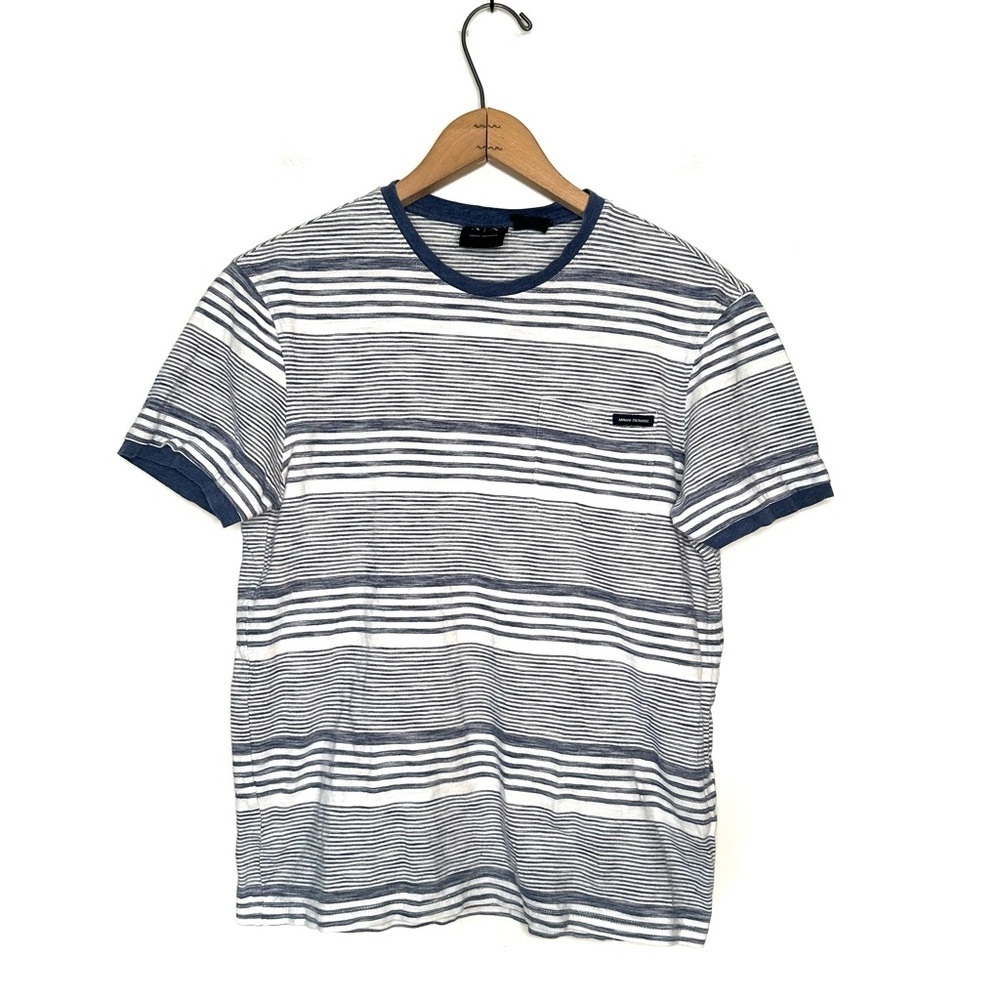 Armani Exchange | Blue Striped One Pocket Tee Size XS